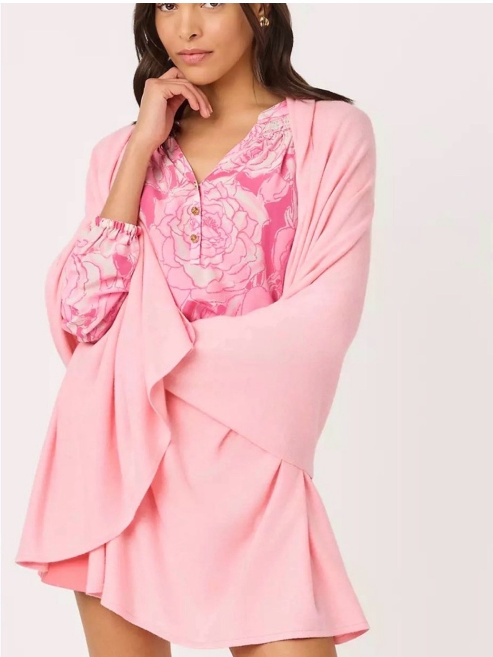 NWT Lilly Pulitzer Lanelle Wrap Resort Heathered Pink Muse